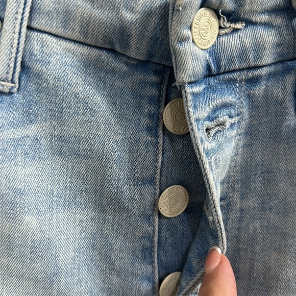 Mother The Pixie Ankle Fray Light Wash Distressed button fly jeans size 26 - Picture 4 of 14